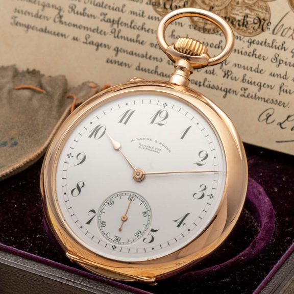 German 18K pink gold keyless pocket watch Circa 1900
