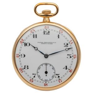 Swiss yellow gold open faced lever pocket watch Circa 1915