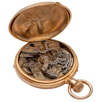 Swiss 18K pink gold open faced lever chronograph Circa 1867