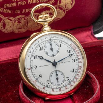 Swiss gold chronograph with pulsometer scale Circa 1916