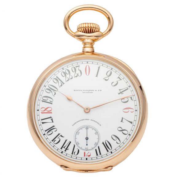 Splendid Swiss gold Chronometro Gondolo with 24h dial Circa 1905