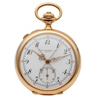 Swiss 18 carat gold split second chronograph Circa 1908