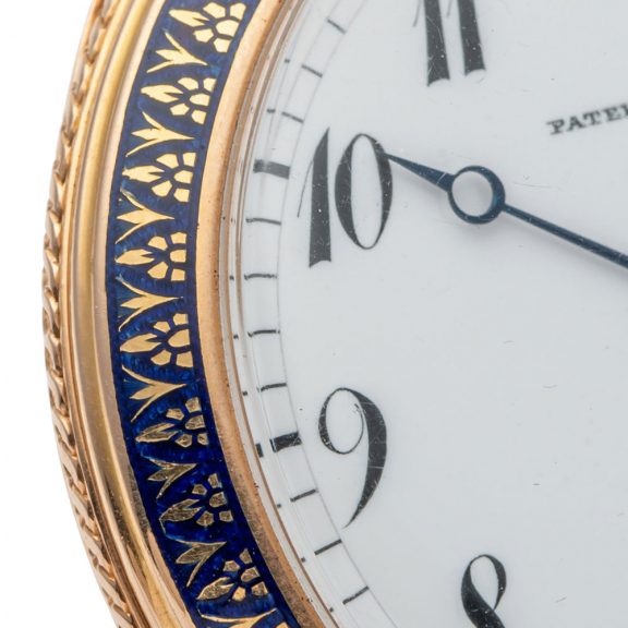 Swiss gold and blue enamel decorated pocket watch Circa 1900 Swiss gold and blue enamel decorated pocket watch Circa 1900