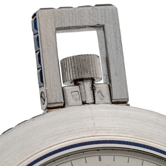 Rare Swiss platinum and sapphire set Art Deco watch Circa 1928 Rare Swiss platinum and sapphire set Art Deco watch Circa 1928