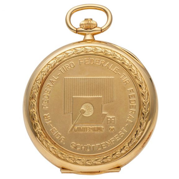 Rare Swiss 18 carat gold marksman’s pocket watch Circa 1990