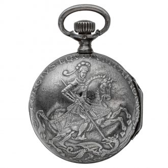 Swiss blackened silver keyless pocket watch Circa 1890