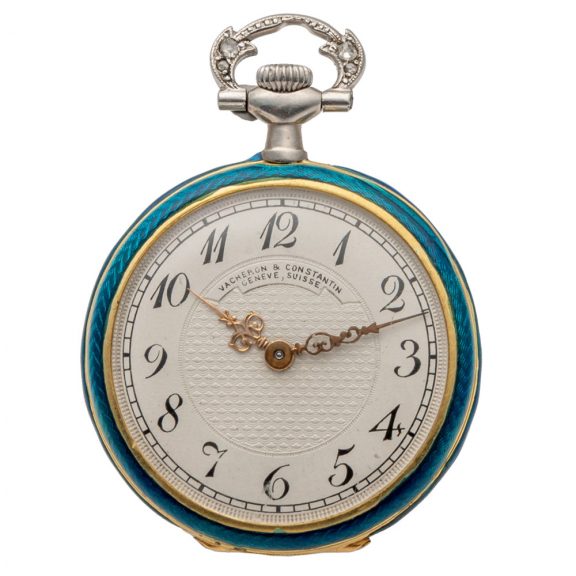 Elegant Swiss gold, enamel and diamond lady's watch Circa 1910 Elegant Swiss gold, enamel and diamond lady's watch Circa 1910