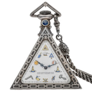 Swiss silver triangular Freemason’s pocket watch Circa 1935