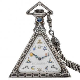 Swiss silver triangular Freemason’s pocket watch Circa 1935