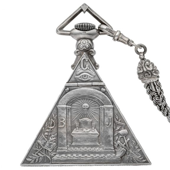 Swiss silver triangular Freemason’s pocket watch Circa 1935 Swiss silver triangular Freemason’s pocket watch Circa 1935