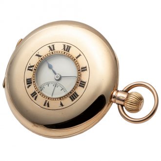 Swiss 9 carat gold half hunting cased pocket watch Circa 1920