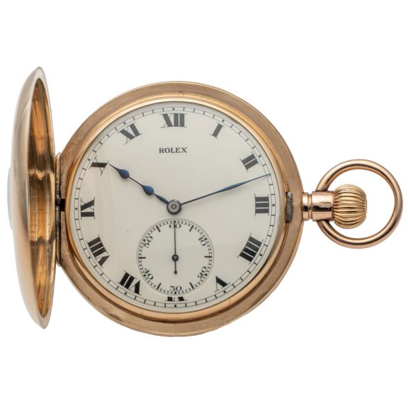 Swiss 9 carat gold half hunting cased pocket watch Circa 1920 Swiss 9 carat gold half hunting cased pocket watch Circa 1920