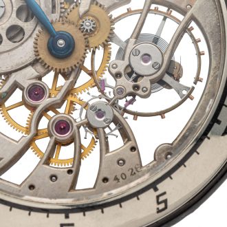 Exceptional Swiss white gold skeletonized pocket watch Circa 1926