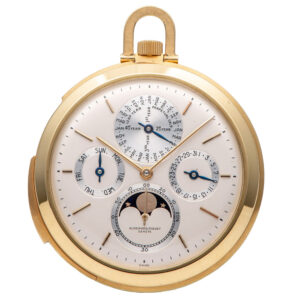 Slim Swiss 18 carat gold astronomic keyless dress watch Circa 1965