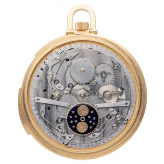 Slim Swiss 18 carat gold astronomic keyless dress watch Circa 1965