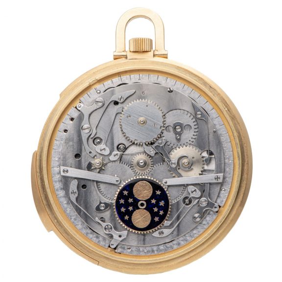 Slim Swiss 18 carat gold astronomic keyless dress watch Circa 1965 Slim Swiss 18 carat gold astronomic keyless dress watch Circa 1965