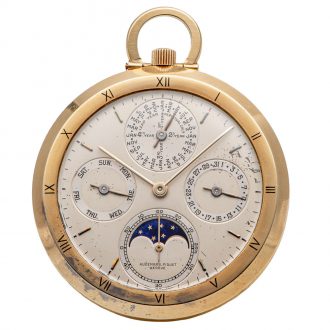 Swiss gold perpetual calendar keyless dress watch Circa 1953