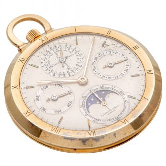 Swiss gold perpetual calendar keyless dress watch Circa 1953