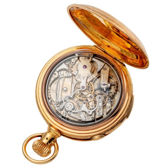 Swiss 14 carat pink gold minute repeating chronograph Circa 1883 Swiss 14 carat pink gold minute repeating chronograph Circa 1883