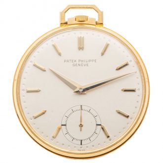 Swiss 18 carat yellow gold open faced pocket watch Circa 1960