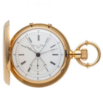 Swiss gold split seconds chronograph with diablotine Circa 1870