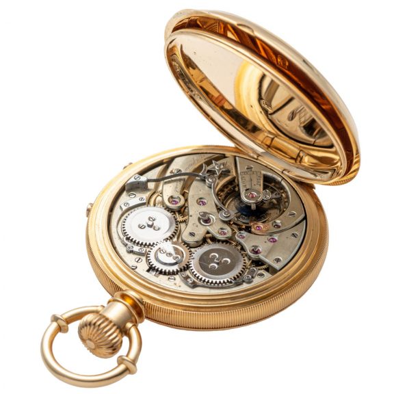 Swiss gold split seconds chronograph with diablotine Circa 1870 Swiss gold split seconds chronograph with diablotine Circa 1870