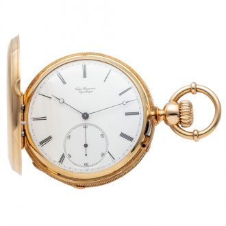 Danish gold 18 carat keyless lever pocket watch Circa 1880