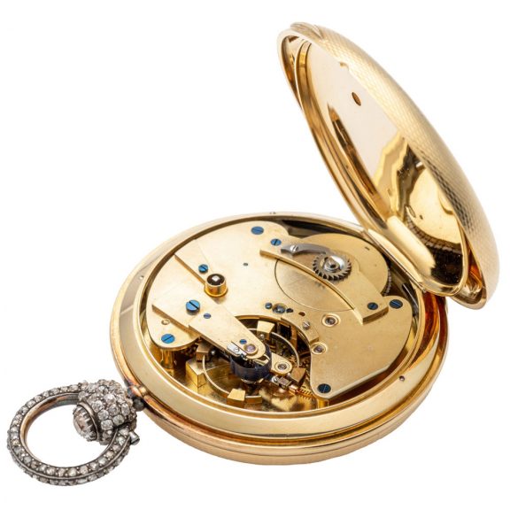 Swiss gold and diamond set pocket chronometre Circa 1820 Swiss gold and diamond set pocket chronometre Circa 1820