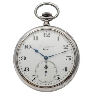 Swiss silver open faced chronometer deck watch Circa 1941