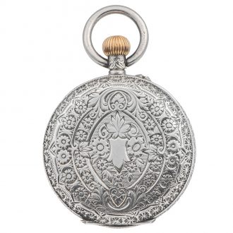 Decorative Swiss silver engraved pendant watch Circa 1895