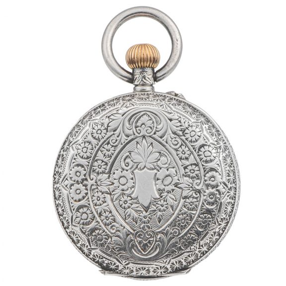 Decorative Swiss silver engraved pendant watch Circa 1895 Decorative Swiss silver engraved pendant watch Circa 1895