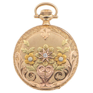 American varicoloured gold and diamond pendant watch Circa 1907