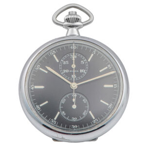 Swiss stainless steel lever chronograph with register Circa 1935