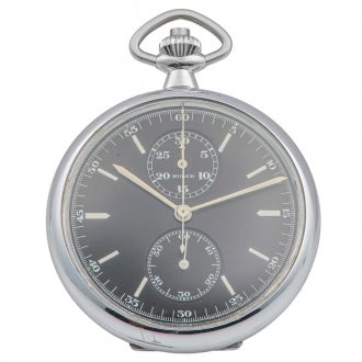 Swiss stainless steel lever chronograph with register Circa 1935