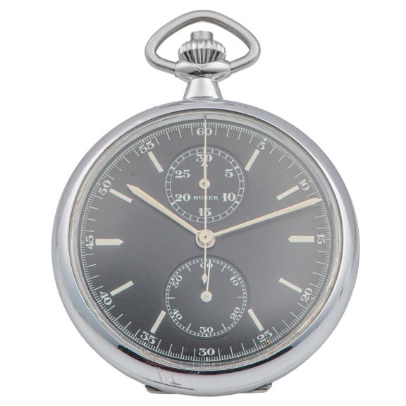 Swiss stainless steel lever chronograph with register Circa 1935