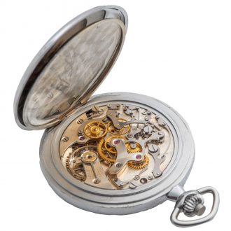 Swiss stainless steel lever chronograph with register Circa 1935