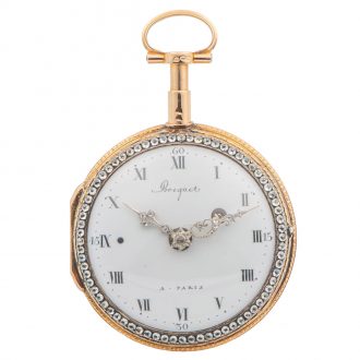 French gold quarter repeating verge pocket watch Circa 1780