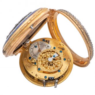 French gold quarter repeating verge pocket watch Circa 1780