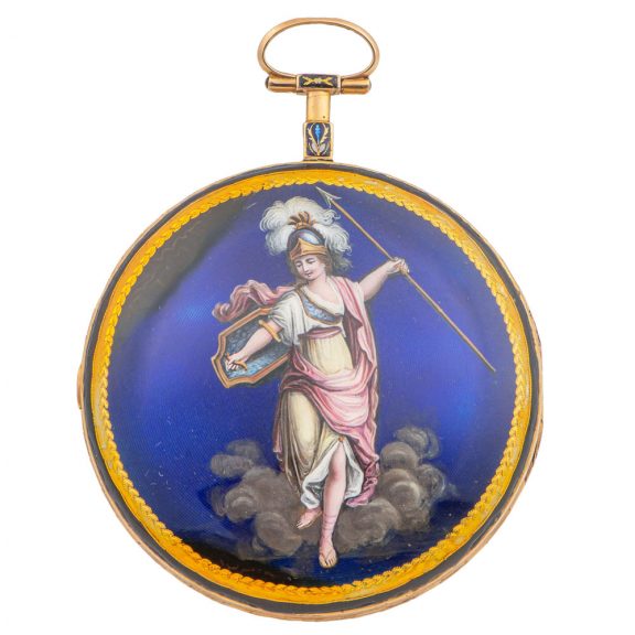 French gold and enamel directoire pocket watch Circa 1790