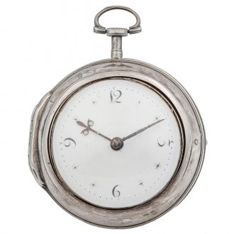 English silver pair cased key winding pocket watch Circa 1772