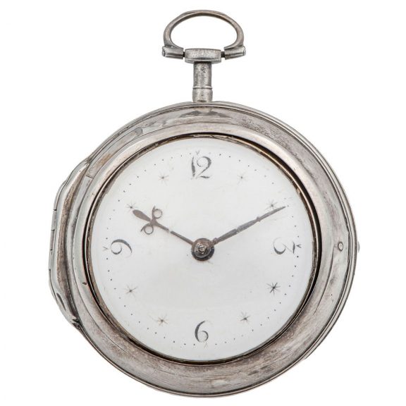 English silver pair cased key winding pocket watch Circa 1772