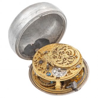 English silver pair cased key winding pocket watch Circa 1772