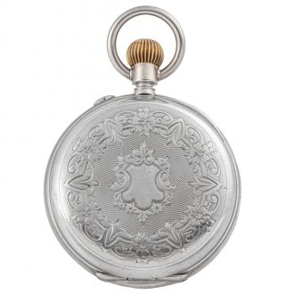 Swiss silver watch with jumping hours and minutes Circa 1890