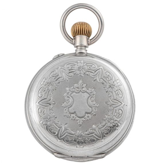 Swiss silver watch with jumping hours and minutes Circa 1890 Swiss silver watch with jumping hours and minutes Circa 1890
