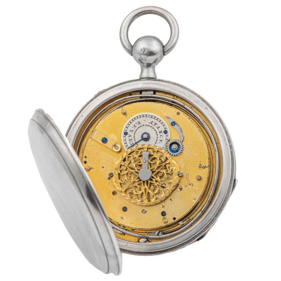 Swiss silver repeater with polychrome enamel painting Circa 1800 Swiss silver repeater with polychrome enamel painting Circa 1800