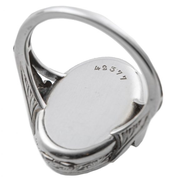 Attractive Swiss white gold Art Nouveau ring watch Circa 1910 Attractive Swiss white gold Art Nouveau ring watch Circa 1910