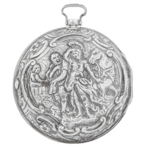 Early English silver pair cased with repoussé décor Circa 1777