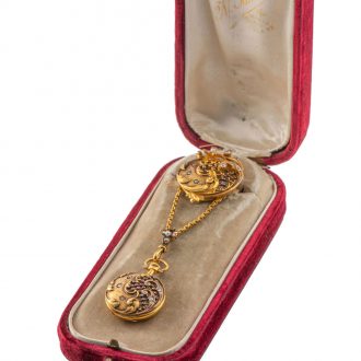 French gold pendant watch with detachable brooch Circa 1900 French gold pendant watch with detachable brooch Circa 1900