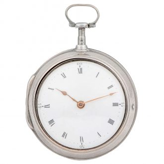 English silver pair cased keywinding pocket watch Circa 1791