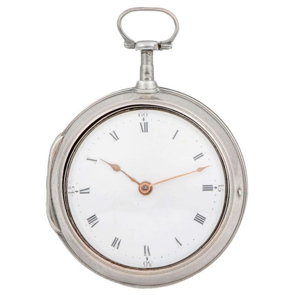 English silver pair cased keywinding pocket watch Circa 1791